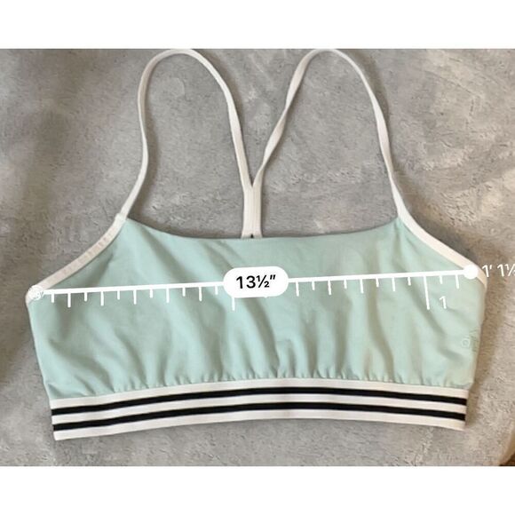 Womens Adidas Bralette Mint Green Workout Top MEDIUM - Picture 4 of 6